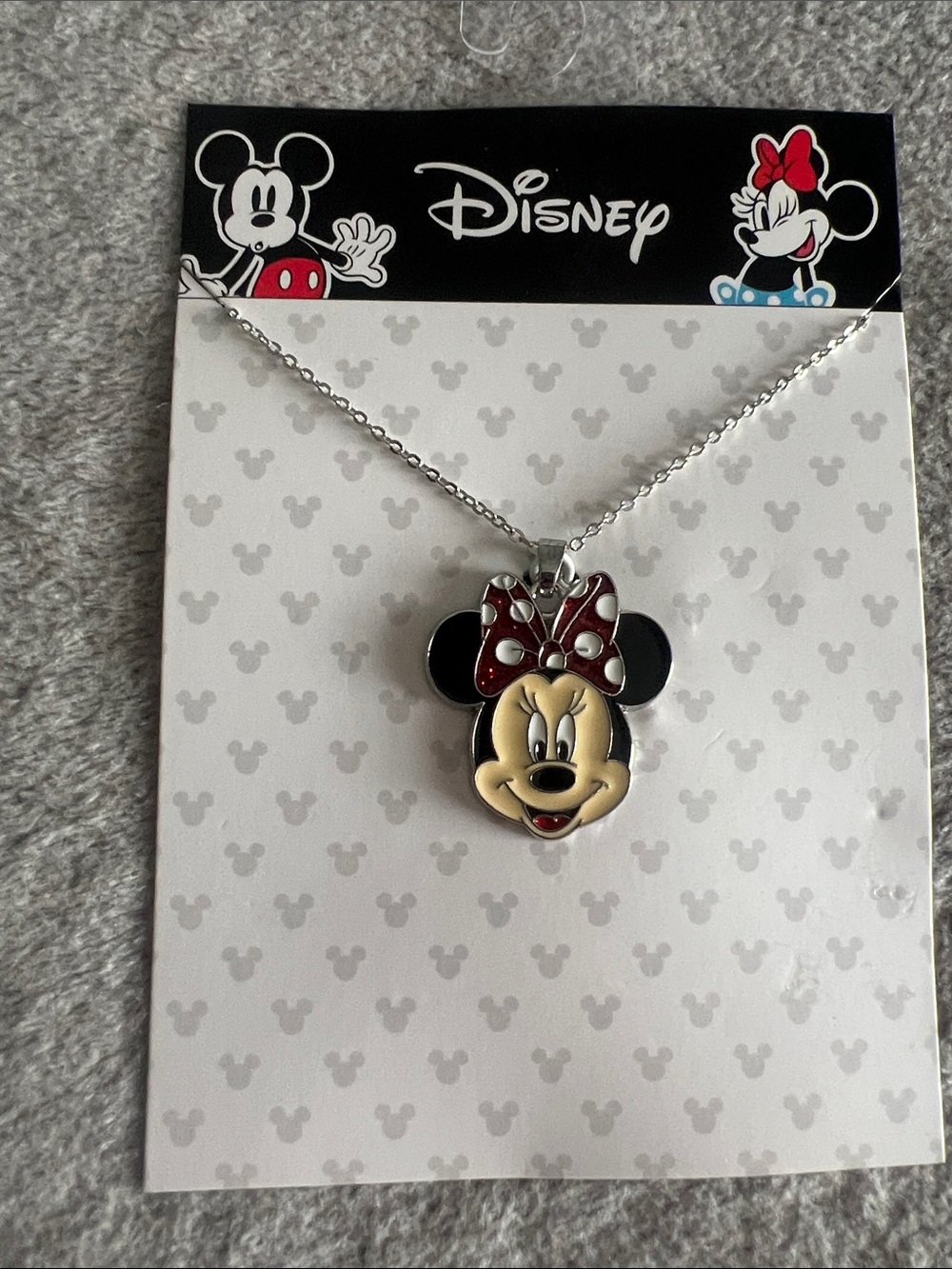Disney Minnie Mouse Necklace with Red Bow and Black Ears